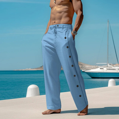 AHLSENTOP Strandhose aus Leinen mit Schnürung für Herren