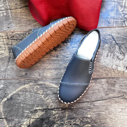 Ahlsentop Handgefertigte Herren-Slipper aus Leder