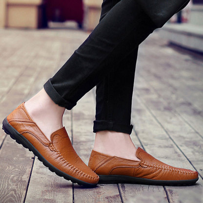 Ahlsentop Lässiger Modetrend, handgenähte Leder-Herrenschuhe
