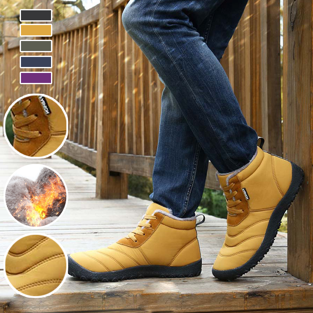 Ahlswetop Schnür-High-Top-wasserdichte Outdoor-Sport-Schneestiefel für Herren und Damen
