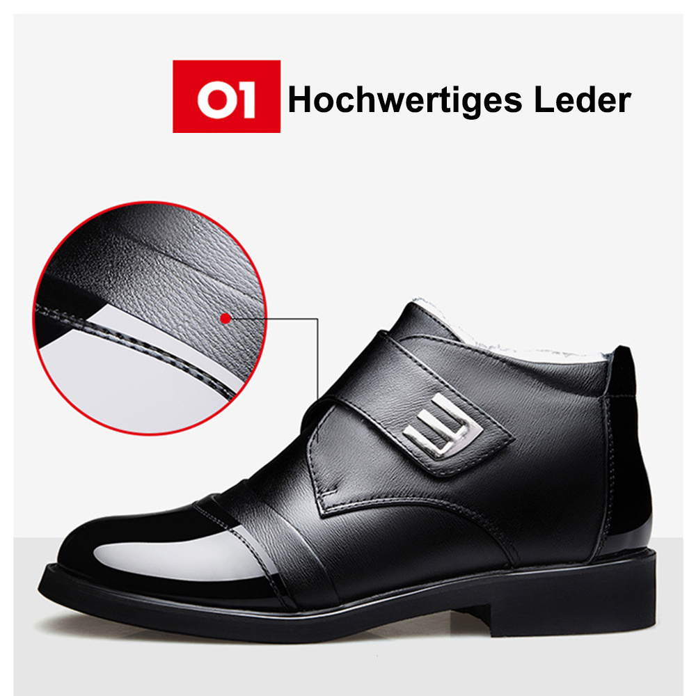 Ahlsentop Herren Winter-Fleece-warme Business-Lederschuhe
