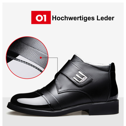 Ahlsentop Herren Winter-Fleece-warme Business-Lederschuhe