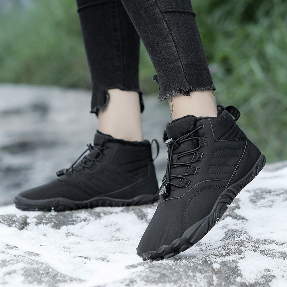 Ahlsentop Neue Outdoor-Fünf-Finger-Schneestiefel, rutschfeste Fleece-Baumwollschuhe