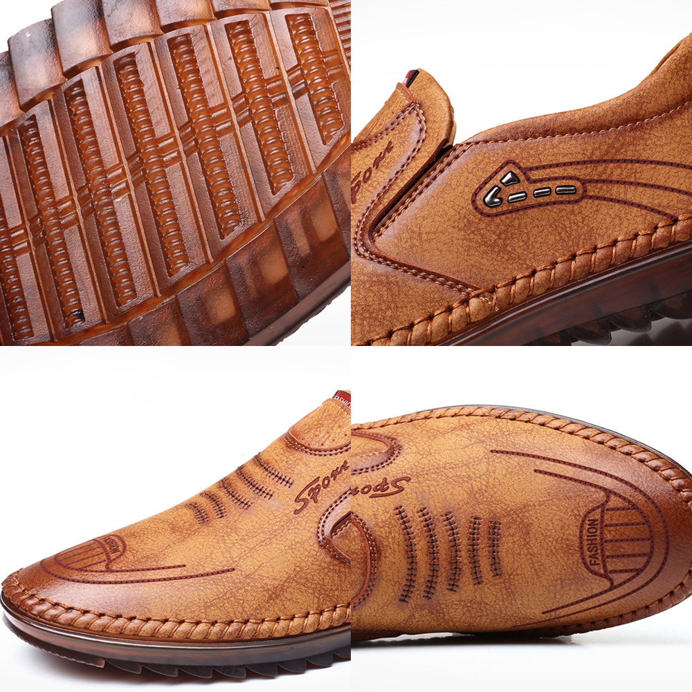 Ahlsentop Handgenähte Slip-On-Schuhe für Herren im neuen Stil mit weicher Sohle