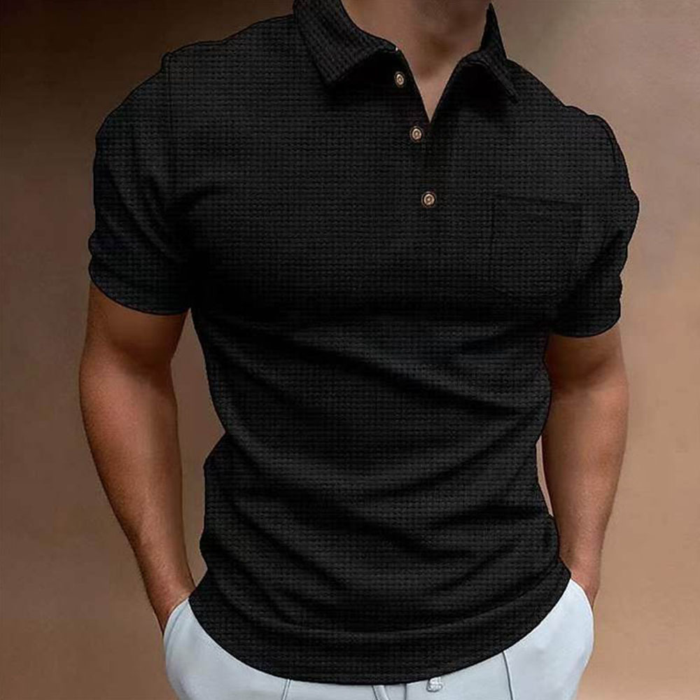 AHLSENTOP™ Kurzarm-Poloshirt für Herren mit Waffelmuster