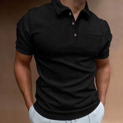 AHLSENTOP™ Kurzarm-Poloshirt für Herren mit Waffelmuster