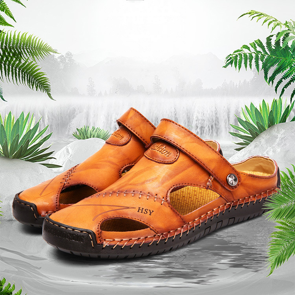 Ahlsentop Neue atmungsaktive Mehrzweck-Ledersandalen für Herren