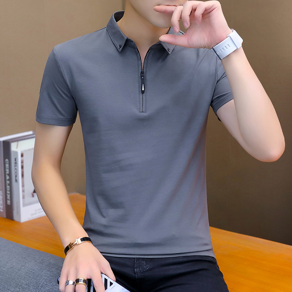 Ahlsentop™ Slim-Fit-Poloshirt für Herren mit Reverskragen und Reißverschluss