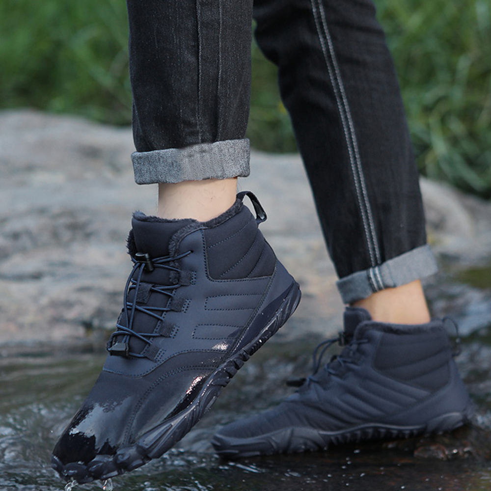 Ahlsentop Neue Outdoor-Fünf-Finger-Schneestiefel, rutschfeste Fleece-Baumwollschuhe