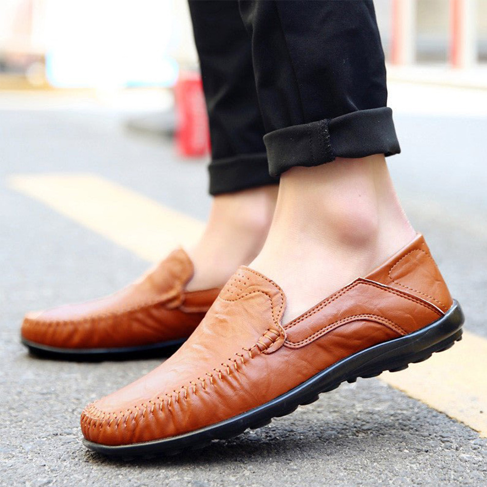 Ahlsentop Lässiger Modetrend, handgenähte Leder-Herrenschuhe