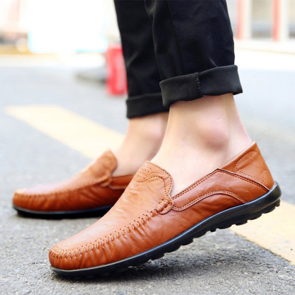 Ahlsentop Lässiger Modetrend, handgenähte Leder-Herrenschuhe