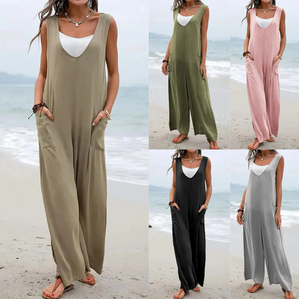 AHLSENTOP™ Ärmelloser, lockerer Sommer-Overall für Damen