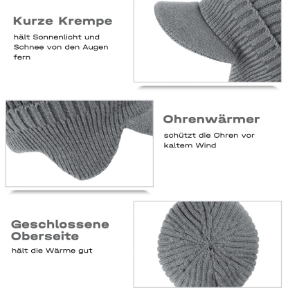 Elastische, warme Strickmütze mit Ohrenschutz☃️