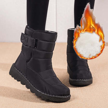 Ahlsentop Wasserdichte Damen-Schneestiefel mit Klettverschluss