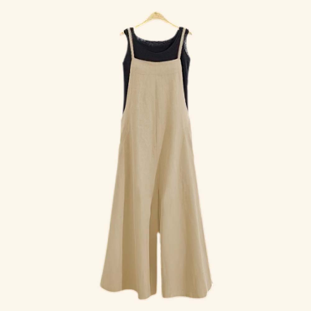 AHLSENTOP™ Damen-Jumpsuit mit hoher Taille ärmellos und weitem Bein
