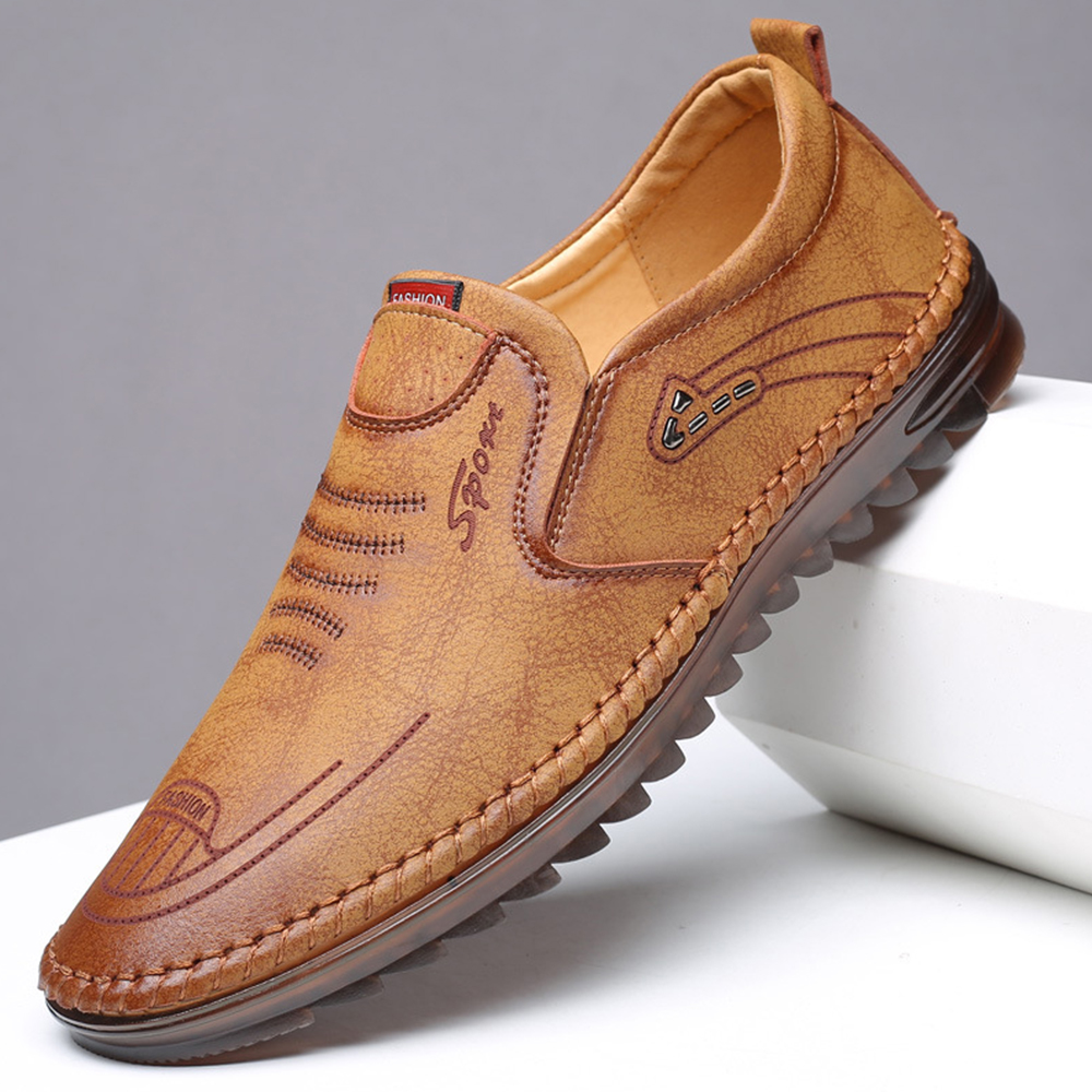 Ahlsentop Handgenähte Slip-On-Schuhe für Herren im neuen Stil mit weicher Sohle