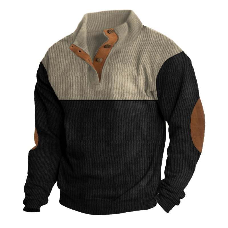 Lässiges Sweatshirt mit Stehkragen und langen Ärmeln für Herren