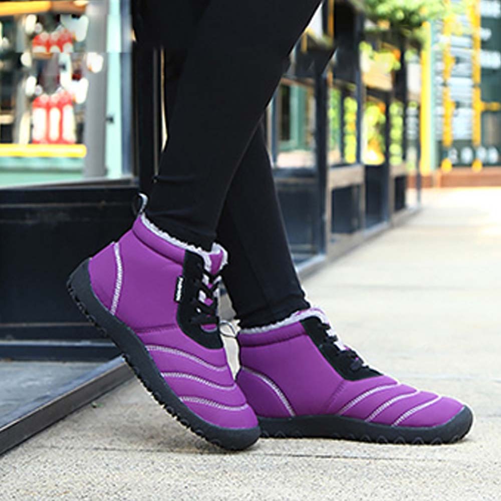 Ahlswetop Schnür-High-Top-wasserdichte Outdoor-Sport-Schneestiefel für Herren und Damen