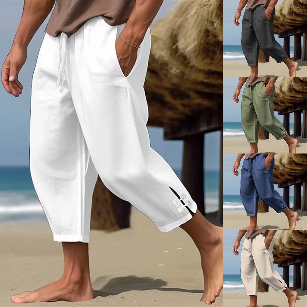 AHLSENTOP™ Lässige, kurze Leinenhose für Herren