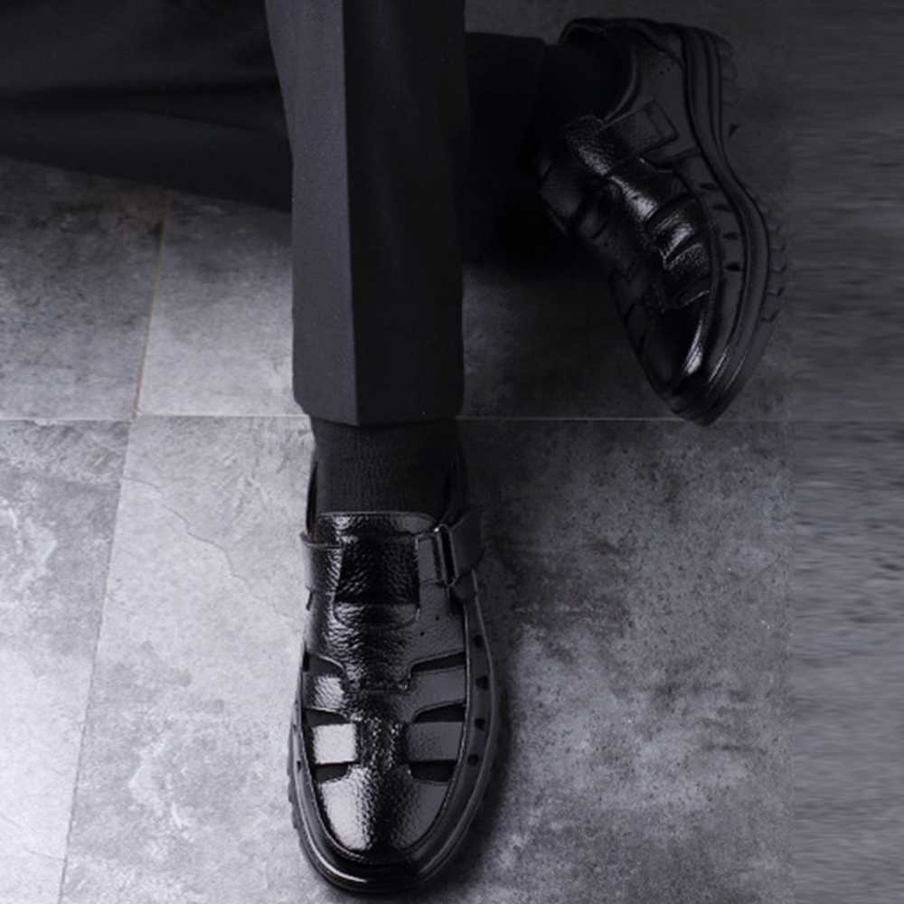 Ahlsentop Herren-Sneaker aus Skelettleder mit Klettverschluss