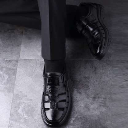 Ahlsentop Herren-Sneaker aus Skelettleder mit Klettverschluss