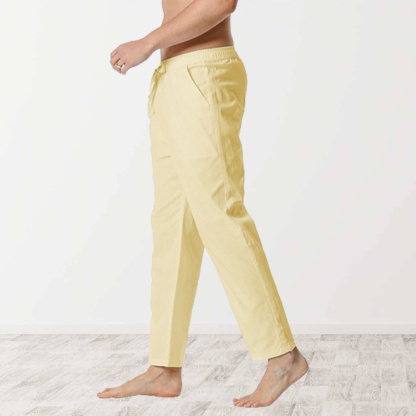 Ahlsentop™ Neue einfarbige, mittelhohe, gerade Nine-Point-Hose für Herren