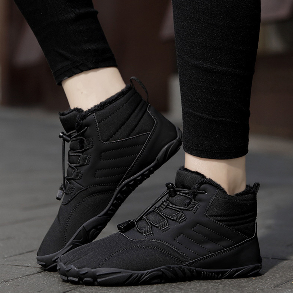 Ahlsentop Neue Outdoor-Fünf-Finger-Schneestiefel, rutschfeste Fleece-Baumwollschuhe
