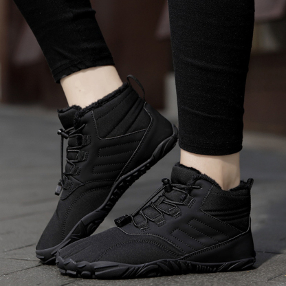 Ahlsentop Neue Outdoor-Fünf-Finger-Schneestiefel, rutschfeste Fleece-Baumwollschuhe