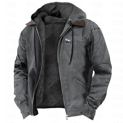 Herren Kapuzenjacke im einfachen, retro Streetstyle