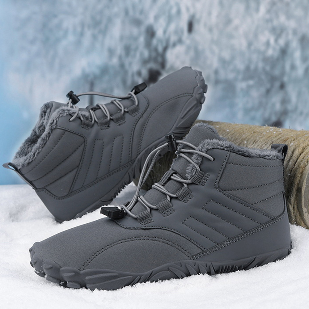 Ahlsentop Neue Outdoor-Fünf-Finger-Schneestiefel, rutschfeste Fleece-Baumwollschuhe