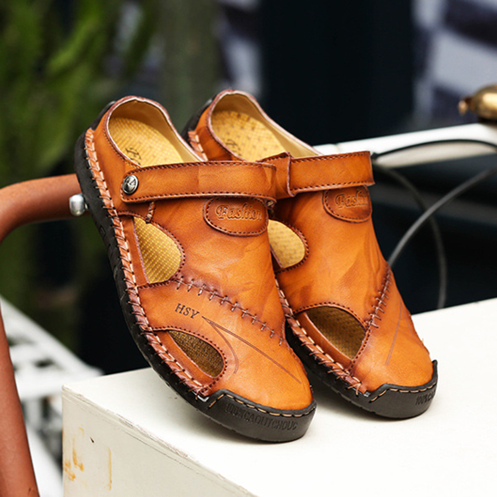 Ahlsentop Neue atmungsaktive Mehrzweck-Ledersandalen für Herren