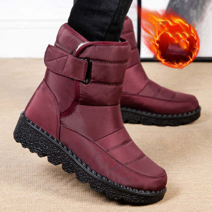Ahlsentop Wasserdichte Damen-Schneestiefel mit Klettverschluss