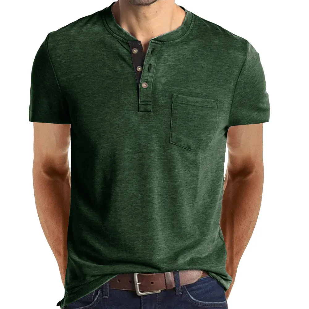 AHLSENTOP™ Sommer neue Herren lässig Rundhalstasche kurze Ärmel