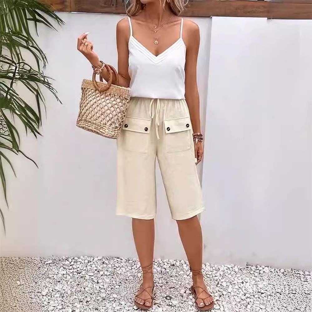 Dazalle™ Lockere Sommerhose für Damen mit Kordelzug aus Baumwolle und 