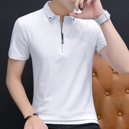 Ahlsentop™ Slim-Fit-Poloshirt für Herren mit Reverskragen und Reißverschluss