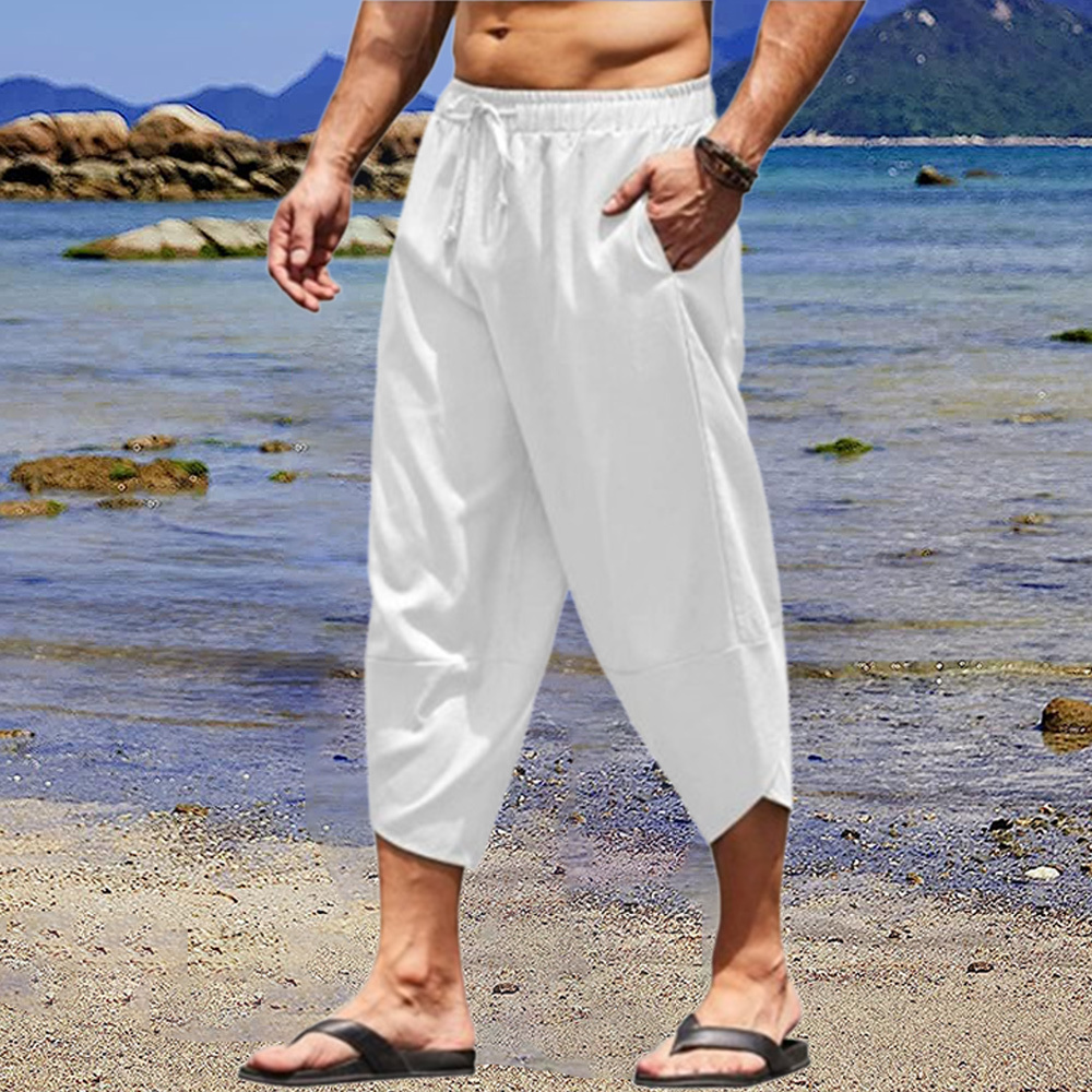 AHLSENTOP Lässige, locker geschnittene Sommerhose für Herren aus Baumw