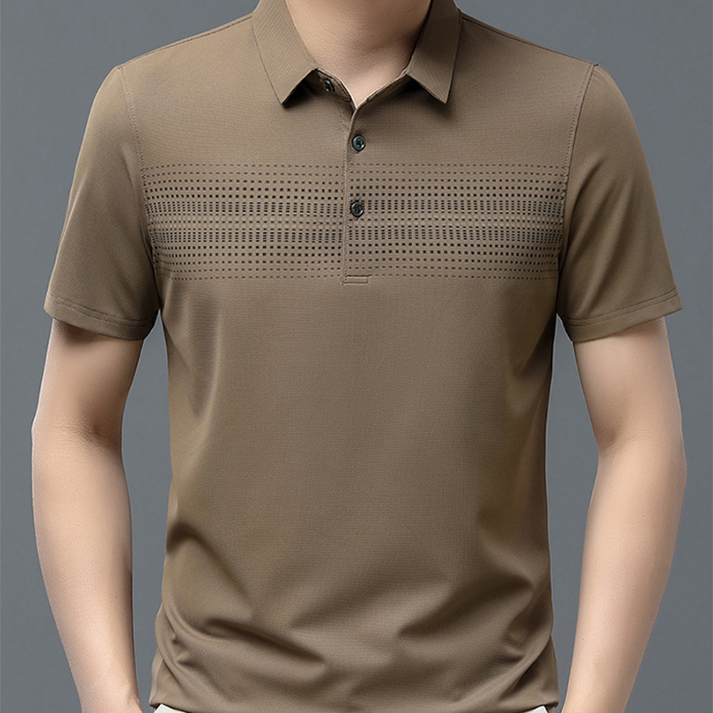 Ahlsentop™ Herren-Kurzarm-T-Shirt aus Eisseide, Herren-Revers-Poloshirt