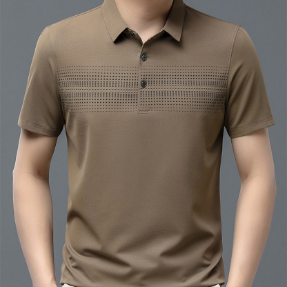 Ahlsentop™ Herren-Kurzarm-T-Shirt aus Eisseide, Herren-Revers-Poloshirt