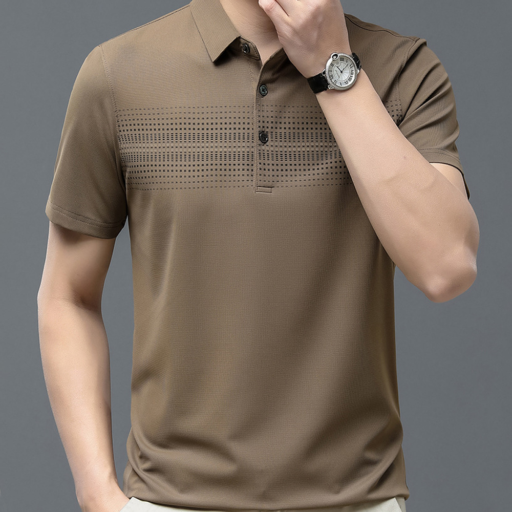 Ahlsentop™ Herren-Kurzarm-T-Shirt aus Eisseide, Herren-Revers-Poloshirt