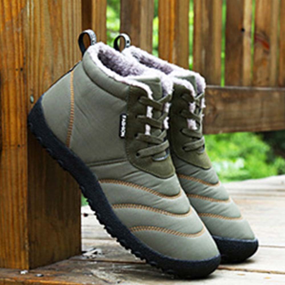 Ahlswetop Schnür-High-Top-wasserdichte Outdoor-Sport-Schneestiefel für Herren und Damen