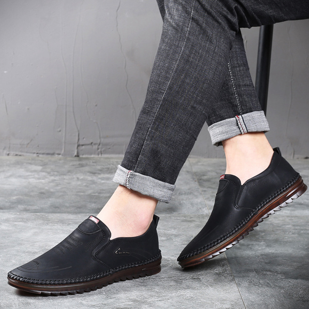 Ahlsentop Handgenähte Slip-On-Schuhe für Herren im neuen Stil mit weicher Sohle