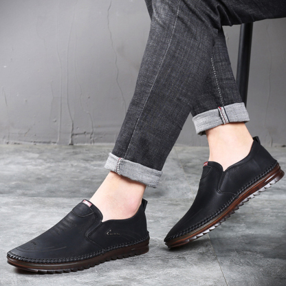 Ahlsentop Handgenähte Slip-On-Schuhe für Herren im neuen Stil mit weicher Sohle