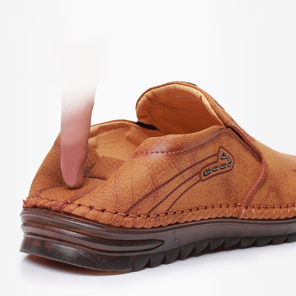 Ahlsentop Handgenähte Slip-On-Schuhe für Herren im neuen Stil mit weicher Sohle