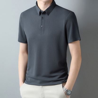 AHLSENTOP™ Lässiges Jacquard-Revers-Poloshirt für Herren