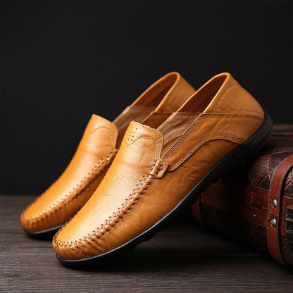 Ahlsentop Lässiger Modetrend, handgenähte Leder-Herrenschuhe