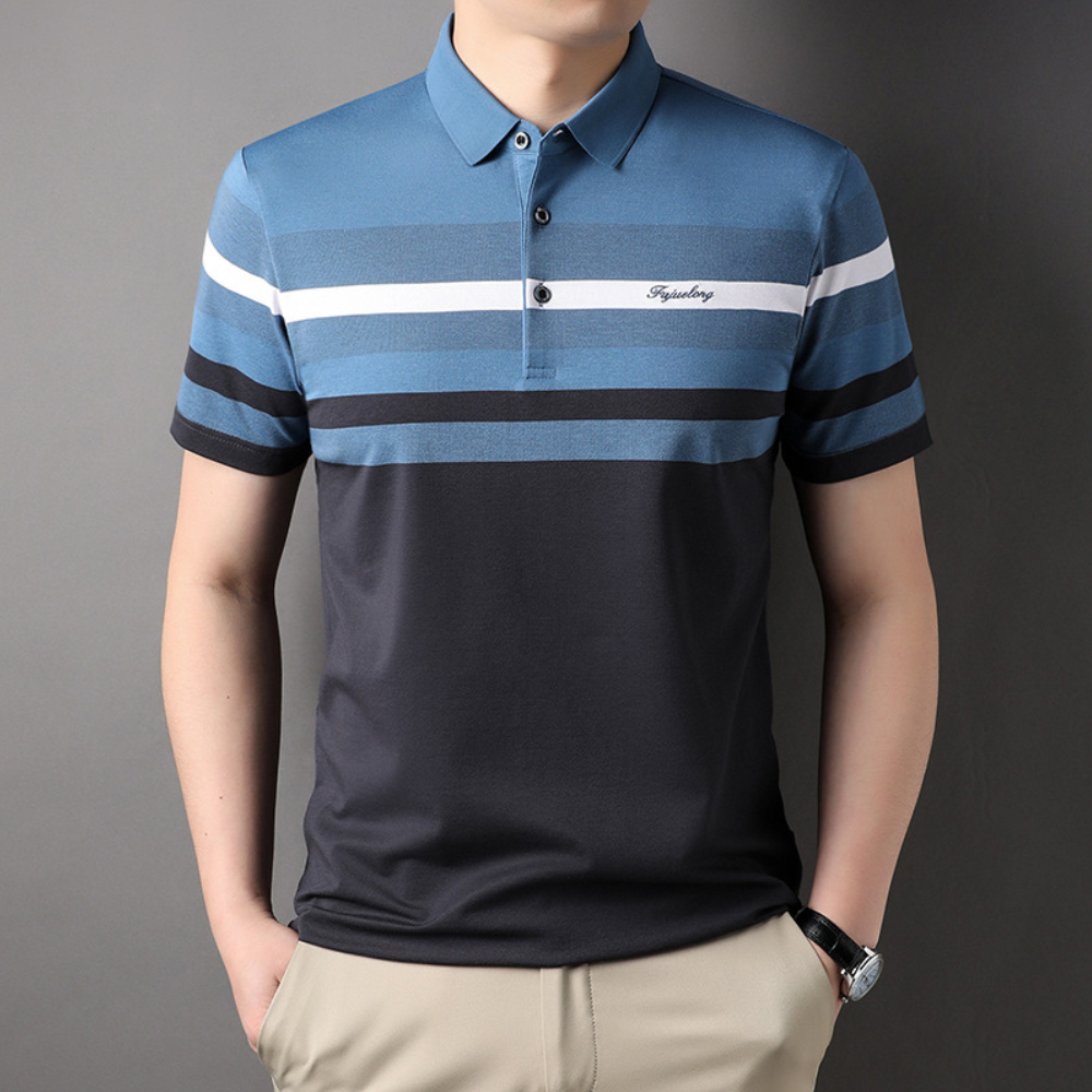 Ahlsentop™ Neues Jugend-Poloshirt mit gestreiftem Revers für Herren