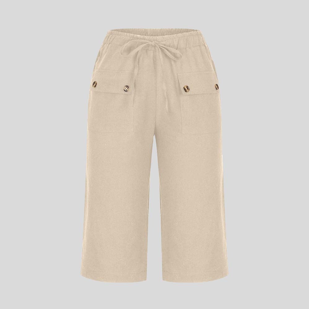 AHLSENTOP™ Lockere Sommerhose für Damen mit Kordelzug aus Baumwolle und Leinen