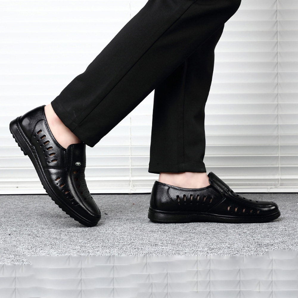 Ahlsentop Sommer-Slip-on-Hohllederschuhe für Herren