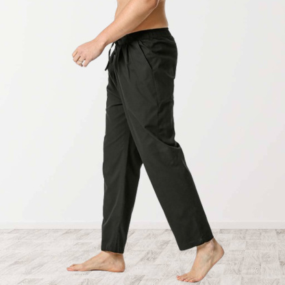 Ahlsentop™ Neue einfarbige, mittelhohe, gerade Nine-Point-Hose für Herren