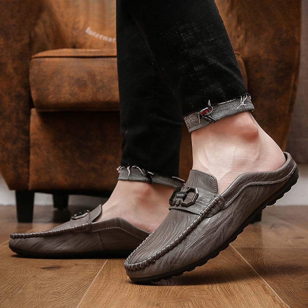 AHLSENTOP Neue lässige Halbhausschuhe aus Leder für Herren